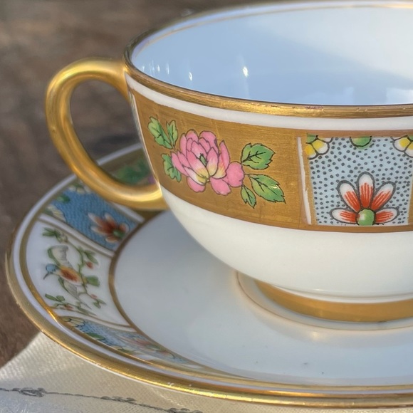Antique U.C. Limoges France Double Handled Bouillon Cup & Saucer Vintage - Picture 13 of 16